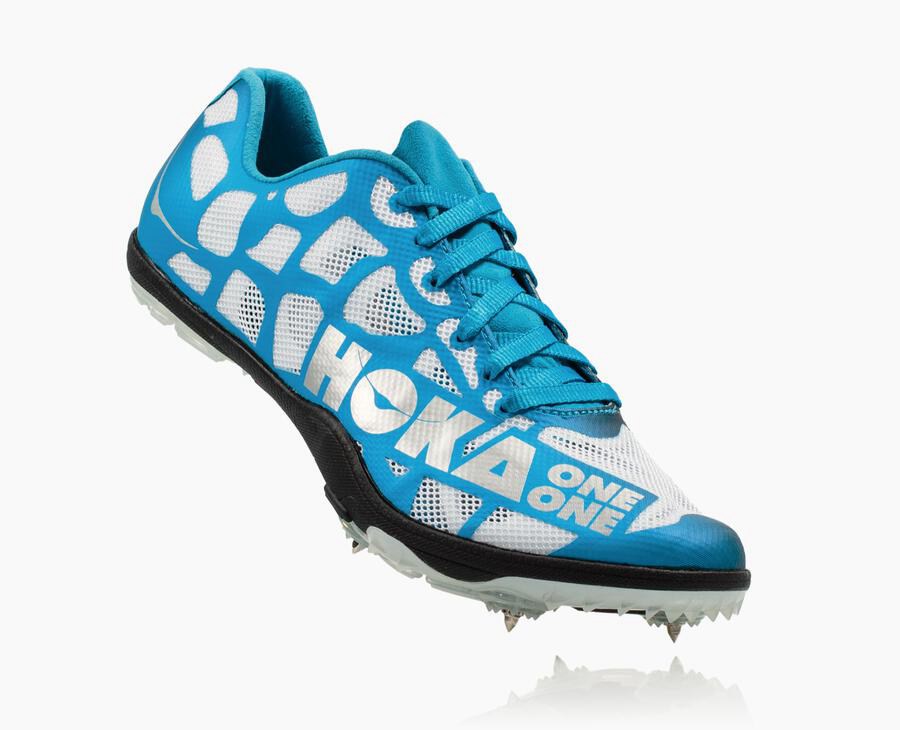 Hoka One One Çivili Koşu Ayakkabısı Kadın Beyaz/Mavi - Rocket X - ZK6021974